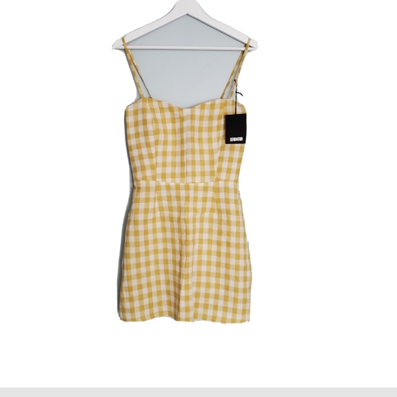 NWT Reformation Audrey Yellow Mini Linen Dress - Picture 3 of 6
